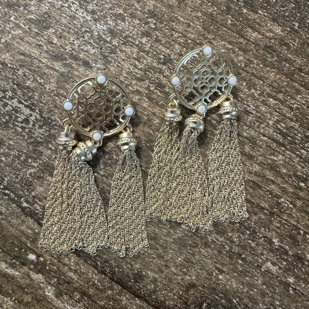 Elegant Gold Tassel Earrings